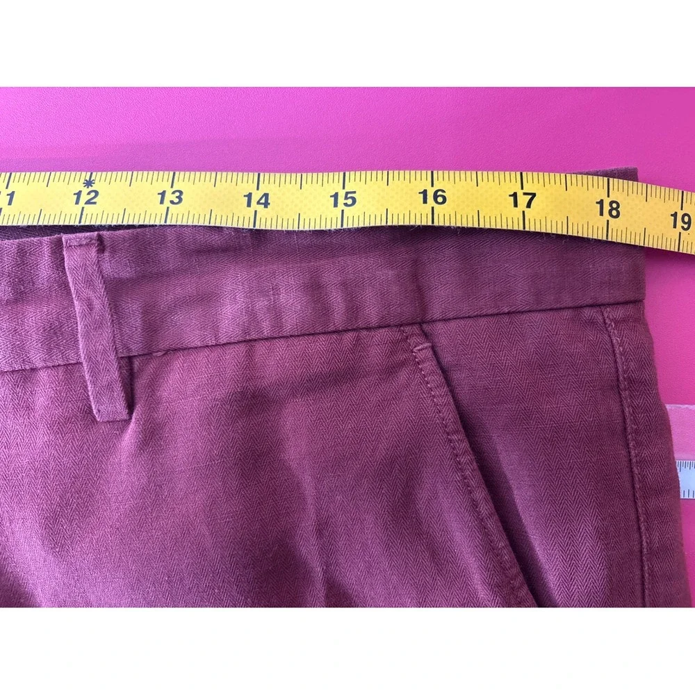 Banana Republic Mens Aiden‎ Fit Red Burgundy Herringbone Pants Sz 35x30 Casual